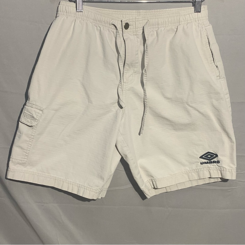 Umbro Shorts Mens S White Drawstring Athleisure LightWeight Gym Summer Casual